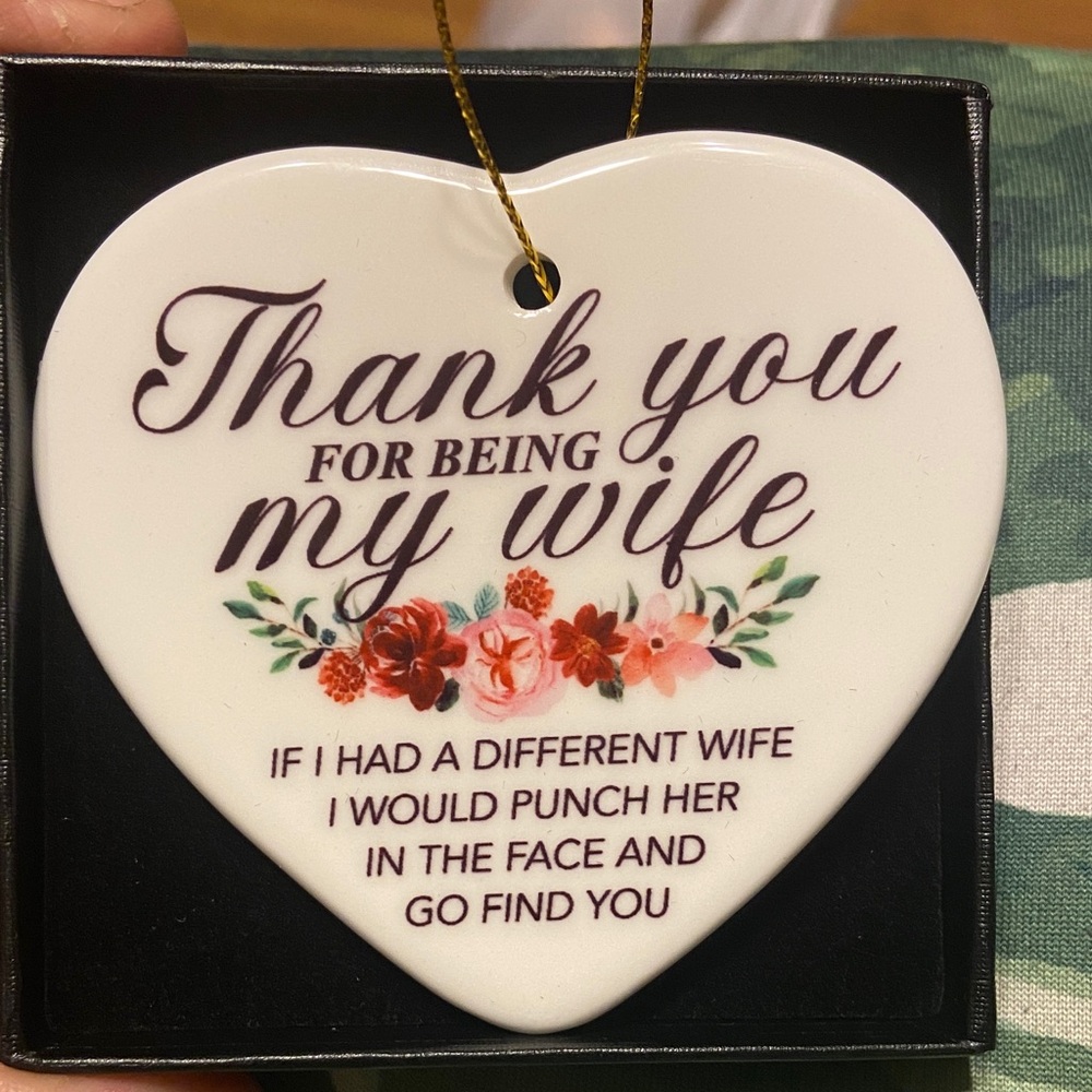 Heart-Shaped Thank You Wife Ornament